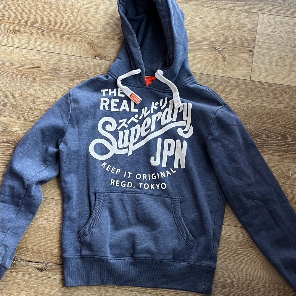 Superdry Vintage Logo Men's Navy Hoodie Size Medium
